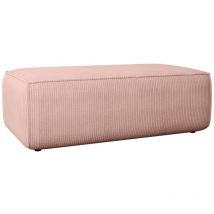 Vente-unique - Pouf en velours côtelé rose poudré amelia
