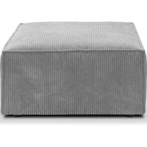 Homifab - Pouf en velours côtelé gris clair - Livia