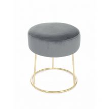 Pouf en velours gris