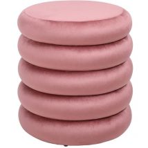 Vente-unique - Pouf en velours rose ecambi