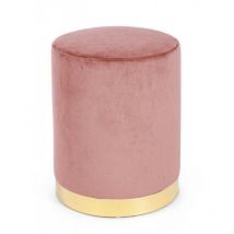Bizzotto - Pouf en velours Rose Antique lucilla 35x h40 cm
