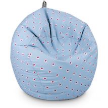 Happers - Pouf Enfant Imprimé Coeurs Bleu