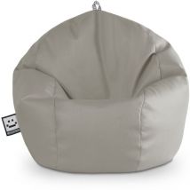 Pouf Enfant Similicuir Extérieur Turquoise Gris Clair