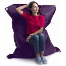 Livedeco - Pouf Extérieur, Outdoor, Jardin, Terrasse, Aubergine BiG52 iron raw