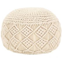 INLIFE Pouf fait à la main en macramé 45 x 30 cm Coton