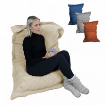 Vivezen - Pouf, fauteuil d'intérieur déhoussable - 90 x 140 cm - Sherpa - Beige