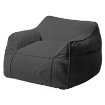 Pouf Fauteuil velours côtelé - 100x110 cm Gris foncé Bananair
