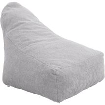 Pouf fauteuil XXL d'intérieur en tissu sherpa - 120x70x90 cm - Gris clair