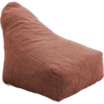 Deco Arts - Pouf fauteuil xxl d'intérieur en tissu sherpa - 120x70x90 cm - Terracotta