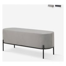 Ahd Amazing Home Design - Pouf Fussbank Sitzbank Eingangsbereich Design aus grauem Samtstoff Monet - Grau