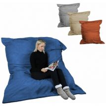 Vivezen - Pouf géant xxl, fauteuil d'intérieur déhoussable - 150 x 180 cm - Sherpa - Bleu marine