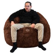 Bananair - Pouf Géant Fourrure - 120 cm - Banabag Chocolat