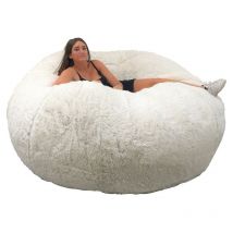 Bananair - Pouf Géant Fourrure - 160 cm - Banabag Blanc