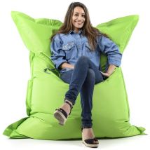 Livedeco - Pouf Géant Vert BiG52 Classic 170x130 cm - Déhoussable, Intérieur/Extérieur, Rempli de Billes de Polystyrène