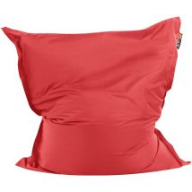 Beliani - Pouf Géant xxl 140 x 180 cm Rouge Housse Amovible à Billes Polystyrène Fuzzy