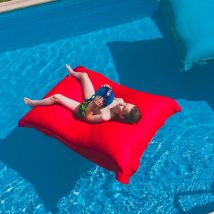 Livedeco - Pouf Géant xxl Déhoussable, Flottant Pour Piscine, Rouge pool BiG52