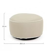 Pouf Idrorepellente Rihanna Gonfiabile Beige Diametro 53 H.23 Sfoderabile