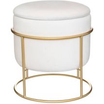 Cassapanca pouf eliane in velluto bianco avorio - Atmosphera créateur d'intérieur