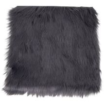 Epikasa - Pouf Lambskin, Polyester, Gris, 40x40x6,5 cm