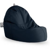 Happers - Pouf Lounge Similicuir Extérieur ou Intérieur Bleu Fonçé Unique Bleu Fonçé