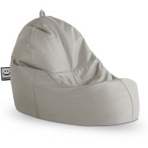 Happers - Pouf Lounge Similicuir Extérieur ou Intérieur Gris Clair Unique Gris Clair