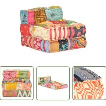 Echoo - The Living Store Pouf modulaire Patchwork Tissu - Canapé Modulaire - Pouf Design - Coussin Décoratif - Mobilier Extérieur - Textile Patchwork