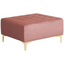 Beliani - Pouf Ottoman en Velours Rose Velouté Soyeux Capitonnage Elégant Rembourré Aberdeen