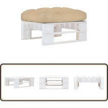 Pouf palette de jardin Bois de pin imprégné de blanc - Pouf De Jardin - Pouf Palette - Mobilier De Jardin - Chaise De Jardin - Relax