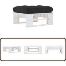 Pouf palette de jardin Bois de pin imprégné de blanc - Pouf Jardin - Repose Pied - Mobilier De Jardin - Chaise De Jardin - Ensemble Salon De Jardin