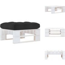 Pouf palette de jardin Bois de pin imprégné de blanc - Pouf Jardin - Repose Pied - Mobilier De Jardin - Chaise De Jardin - Ensemble Salon De Jardin
