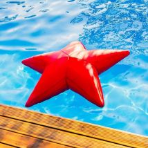 Livedeco - Pouf Piscine, Étoile de Mer Rouge, Flottant pool BiG52