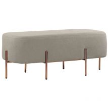 Pouf poggiapiedi rettangolare in tessuto grigio scuro - Kate