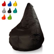 Beach And Garden Design - Pouf Poire Coloré Extérieur Jardin Imperméable housse Amovible Summer - Noir