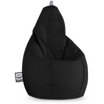 Happers - Pouf Poire Similicuir Outdoor Noir xxl
