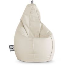 Happers - Pouf Poire Similicuir Outdoor Écru xxl