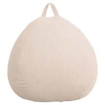 Bananair - Pouf Poire Velours Côtelé déhoussable - 120x100 cm Blanc