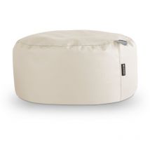 Happers - Pouf Rond Similicuir Outdoor Écru Clair Écru
