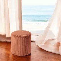 Pier Import - Pouf rond velours côtelé rouille (lot de 2) malmoe