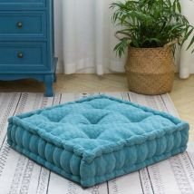 Pouf Square Floor Pillow Chenille Floor Pillow Meditation Pillow Thick Tuft Pillows For Living Room Yoga Bedroom Sofa Turquoise 19x19x4