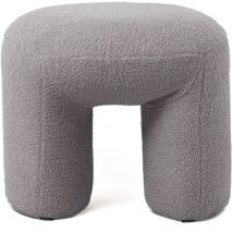 Cotecosy - Pouf tendance Armania L46cm Tissu bouclette Gris