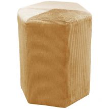 Pouf Velours Côtelé Giulia Jaune Home Deco Factory