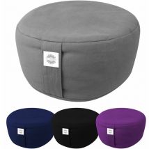Pouf, zafu, coussin de méditation, yoga - Rond - 35 x 35 x 15 cm - Gris Vivezen