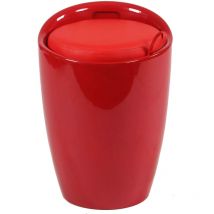 Poufhocker im abs -Behälter mit Eco -Ledersitz 36x36x50 cm Stil - Red - Red