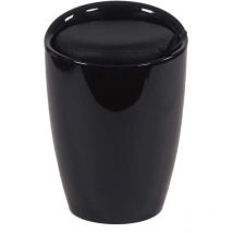 Poufhocker im abs -Behälter mit Eco -Ledersitz 36x36x50 cm Stil - Black - Black