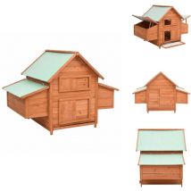 Poulailler 150x96x110 cm Bois de sapin massif - Poulailler En Bois - Poulailler Pour Poules - Abri Pour Poules - Coop Pour Poules - Maison Pour Poules