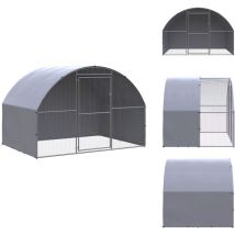 Poulailler d'extérieur 3x2x2 m Acier galvanisé - Poulailler Extérieur - Abri Pour Oiseaux - Coop Pour Poules - Poulailler En Métal - Poulailler
