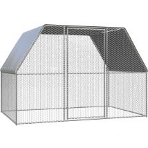 Helloshop26 - Poulailler d'extérieur 3 x 2 x 2 m acier galvanisé