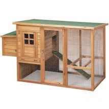 Suinga - Poulailler en Bois Lyon 98x76x103 cm Cabane Rectangulaire avec Enclos Intérieur pour Poules Robuste et Spacieux
