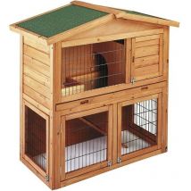 Suinga - Poulailler en bois de Prague 102x55x100 cm, Cabane en bois pour poules à deux niveaux avec deux portes