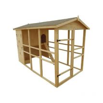 Foresta - Habrita Poulailler très grande taille xxxl Haut. 204cm 6,09m2 8-12 poules toit bitumé